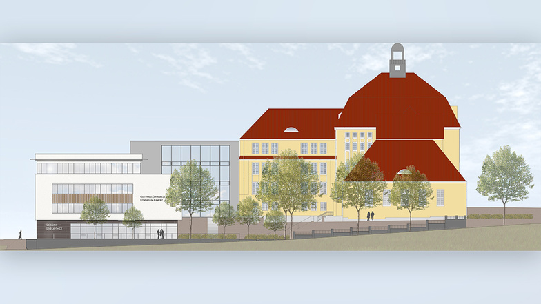 So soll der Lessing-Campus in Kamenz einmal aussehen. Gebaut wird schon länger, aber der Grundstein wurde jetzt erst gelegt.