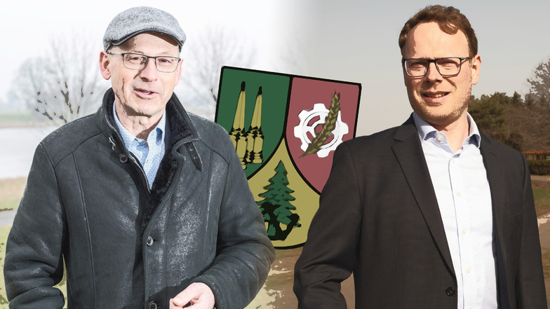 Die beiden Zeithainer Bürgermeisterkandidaten Mathias Busse (l., CDU) und Mirko Pollmer (r., BIG) haben in den vergangenen Wochen um Stimmen geworben. Heute entscheiden Zeithains Wähler, wer von den beiden Männern der neue Bürgermeister wird.