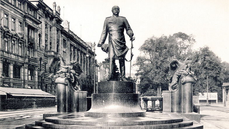 Bismarck als Vorbote eines bis heute wirkenden ostdeutschen Nationalgefühls? Der Historiker Joachim Schneider bezweifelt diese Idee. Das Dresdner Bismarck-Denkmal des Bildhauers Robert Diez stand von 1903 bis 1946 an der Seestraße.