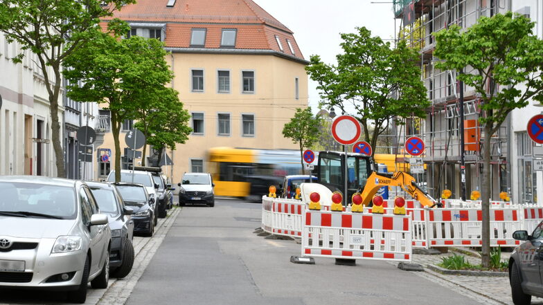 Die Torgauer Straße,  hier an der Ecke zur Leipziger Straße, wird ab Dienstag gesperrt.