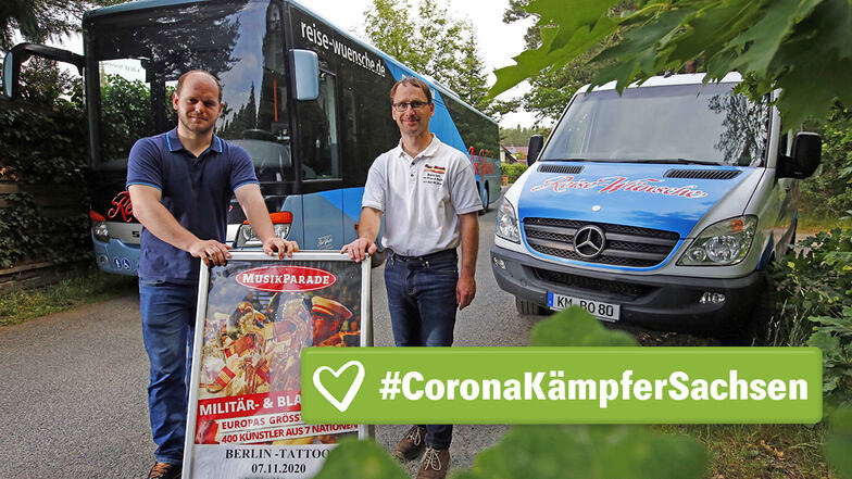 Die Brüder René und André Boinski haben das Unternehmen Reise-Wünsche in Schwepnitz erst vor gut einem halben Jahr übernommen - und stemmen sich jetzt gegen die Corona-Krise.