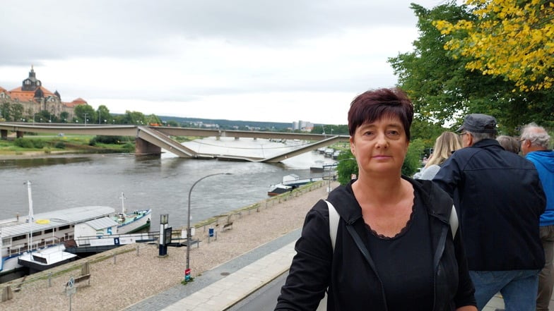 Einen Kilometer entfernt wurde Adriane Kipper von den Erschütterungen des Brückeneinsturzes in Dresden wach.