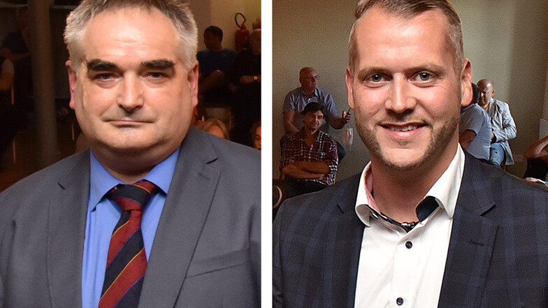 Tilo Bretschneider (links) und Sven Gleißberg wollen Bürgermeister in Glashütte werden. Die Entscheidung dazu fällt am 17. Oktober.