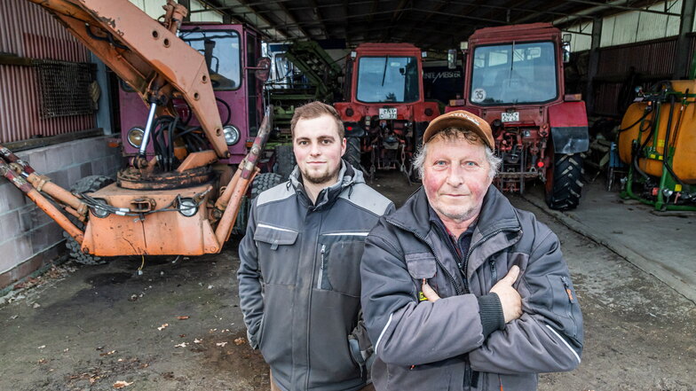 Richard und Günter Jakob führen ihren Landwirtschaftsbetrieb im Rothenburger Ortsteil Uhsmannsdorf und haben die Solarenergie als Einnahmequelle entdeckt.