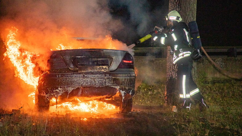 Auto in Bischofswerda ausgebrannt
