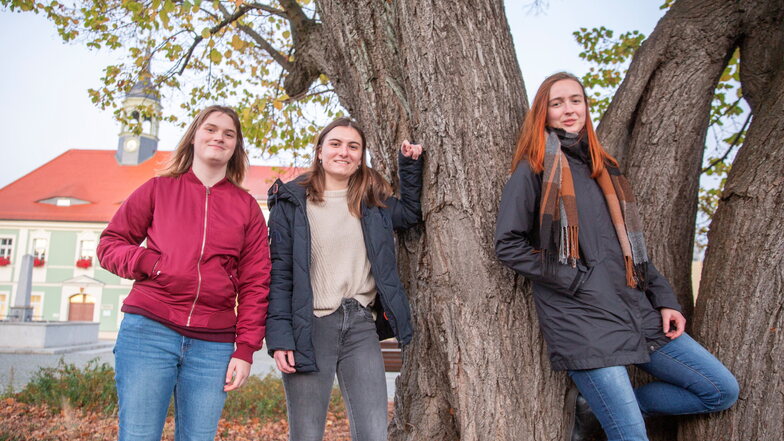 Janine Diebel, Nina Kreßin und Katharina Ullrich (v.l.) schieben engagiert Projekte in ihrer Heimatstadt Elstra an. Mitstreiter werden noch gesucht.