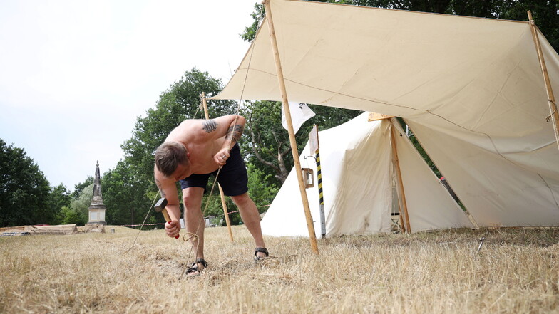 Im vergangenen Jahr wurden für das Zeithainer Lustlager rund 40 Zelte aufgebaut. Im Juni sollen es mehr werden.