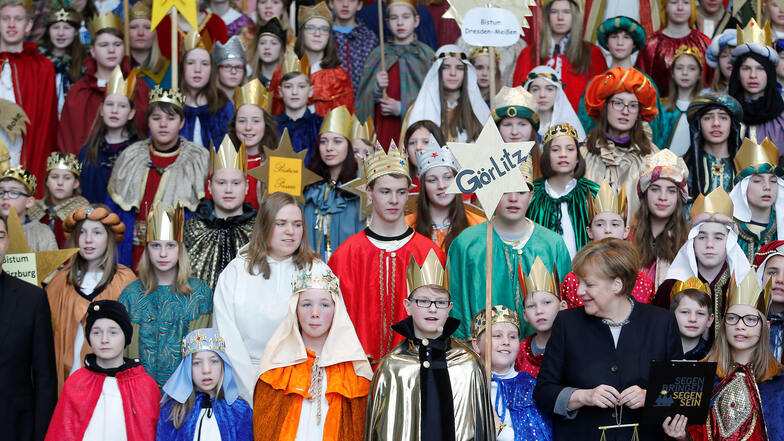 2017 kamen die Sternsinger aus dem Bistum Görlitz im Kanzleramt ganz nah heran an die Bundeskanzlerin Angela Merkel.