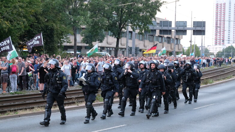 Deutlich kleinere Proteste am Montagabend in Leipzig