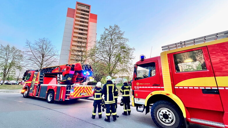 Alarm in Pirna: Vermeintlicher Gasgeruch in 17-Geschosser