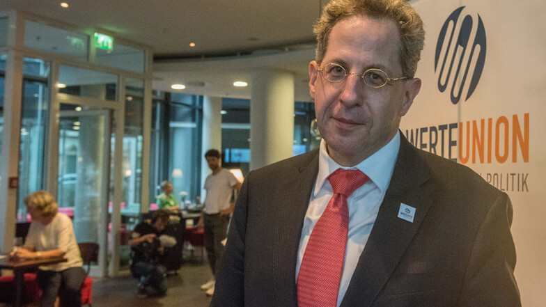 Hans-Georg Maaßen, Ex-Verfassungsschutzchef, bei der Wahlparty der Werte-Union der CDU am 1. September 2019 in Dresden im Penck Hotel.