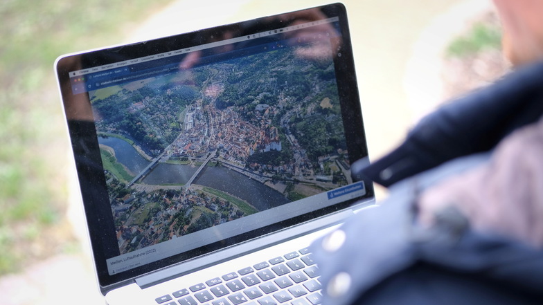 Für die Startseite des Stadtwiki hat der IT-Experte ein Luftbild von Meißen, das 2022 aufgenommen wurde, ausgewählt.