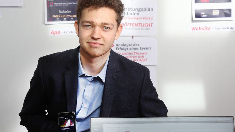 Florian Stahr vom Humboldt-Gymnasium hat beim Regionalwettbewerb „Jugend forscht“ gewonnen. Er will per Computer die Kommunikation in der Schule verbessern.