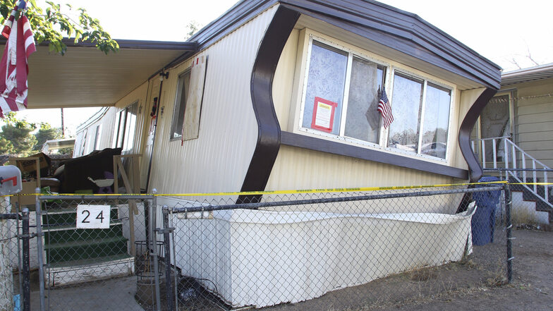 Ein beschädigtes Wohnmobil nach dem Erdbeben in Südkalifornien.