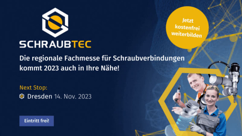 Die Schraubtec Ost findet am 14. November 2023 von 9:00 - 15:30 Uhr im im Internationalen Congress Center Dresden statt.