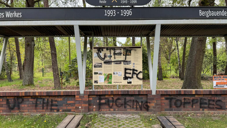 Graffiti-Kunst sieht anders aus: Die mit viel Aufwand von der Interessengemeinschaft Heye III/Heide hergerichtete sogenannte „Straße der Besten“ an der Bahnhofsstraße in Heide wurde von unbekannten Sprayern verunstaltet.