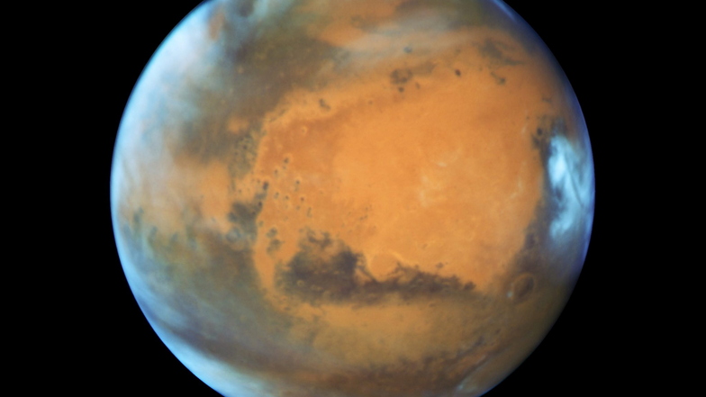 Blick auf den Mars, aufgenommen vom "Hubble"-Weltraumteleskop.