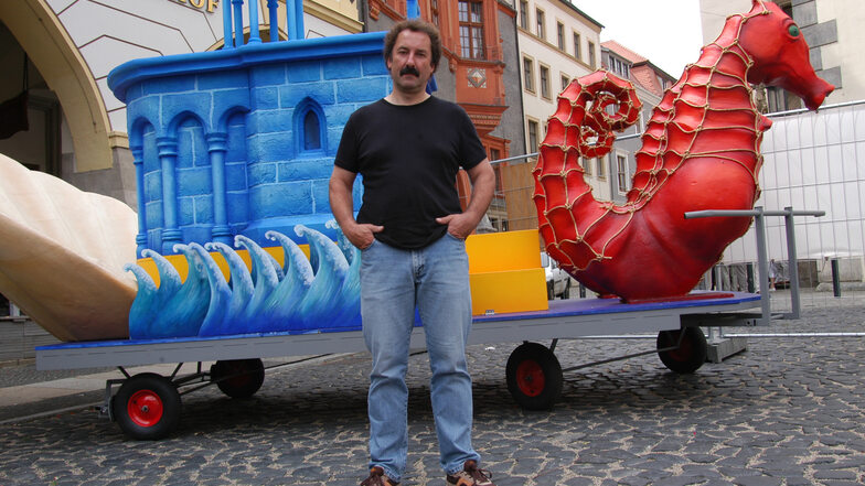 Das Archivbild zeigt Uwe Gebauer im Sommer 2005 auf dem Untermarkt. Damals war er Mitwirkender im Historienstück „Die Pulververschwörung und das Heilige Grab“.