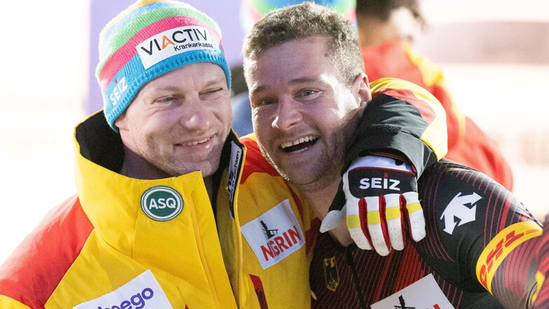 Bobdominator Francesco Friedrich (links) und sein großer Herausforderer Johannes Lochner - das ist mehr denn je das Duell des nacholympischen Winters.