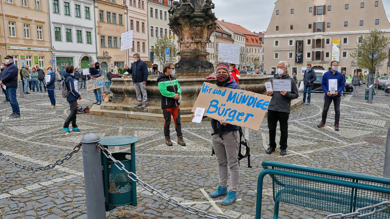 Am vergangenen Wochenende demonstrierten die Kritiker der Corona-Maßnahmen auf der Zittauer Neustadt.