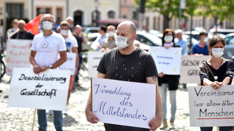 Demonstration gegen die Corona-Maßnahmen in Zittau.