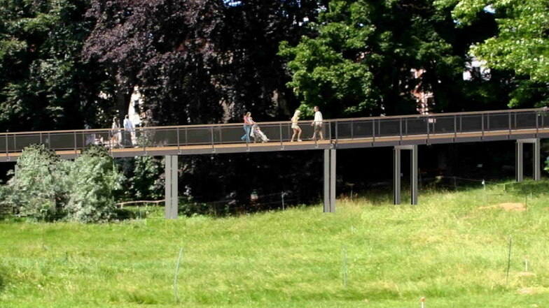 So soll die neue Naturbrücke im Tierpark einmal aussehen.
