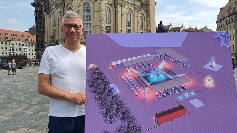 Veranstalter Jörg Polenz plant ein lauschiges Festivalareal vor der Frauenkirche.