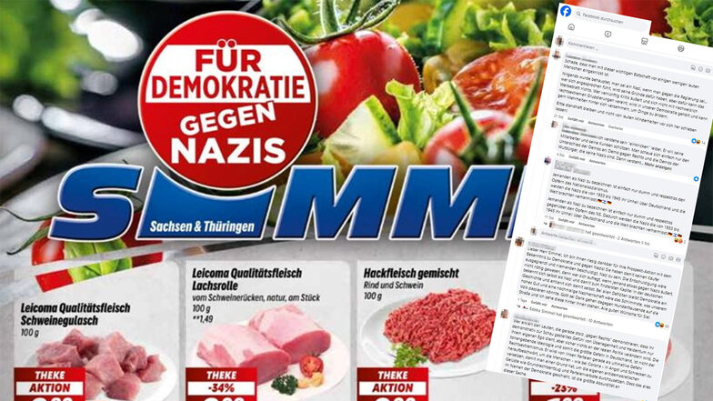 "Für Demokratie - gegen Nazis": So positionierten sich die Simmel-Märkte kurzzeitig auf ihrem Werbeprospekt.