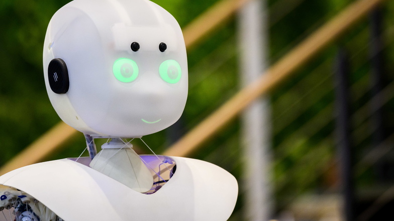 In den ferngesteuerten Roboter von der Firma Devanthro kann man auf der Hannover-Messe mit einer VR-Brille hineinschauen.