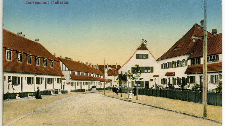 Historische Postkarte von 1911: Hellerau, Am Grünen Zipfel