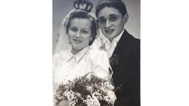 70 Jahre sind seit diesem Foto vergangen: Margit und Rudi Flammiger bei ihrer Hochzeit 1950.