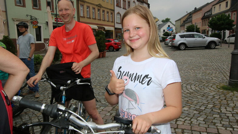 Cailin aus Hartha war mit ihrem Mini-E-Bike dabei. Wieder zuhause angekommen, standen knapp 40 Kilometer auf dem Tageszähler.