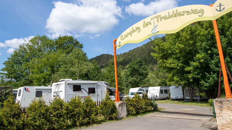 Der Campingplatz am Treidlerweg in Königstein ist über Himmelfahrt gut besucht.