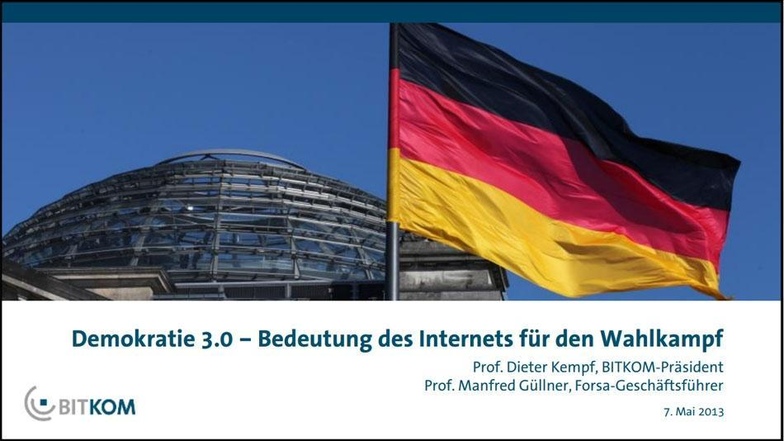 Die Bundestagswahl im kommenden Herbst wird so stark vom Internet beeinflusst werden wie keine zuvor. Das zeigt eine Forsa-Umfrage im Auftrag des IT-Branchenverbands Bitkom, die am Dienstag in Berlin vorgestellt wurde.