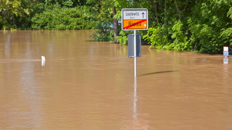 Ein Eindruck vom Elbhochwasser 2013 in Riesa.