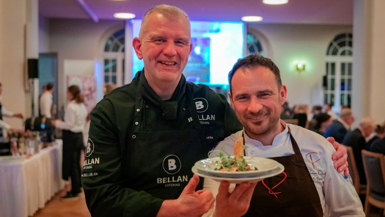 Garanten für feinste gastronomische Versorgung: Jens Budde und Daniel Fischer gehören zu den Gastrofreunden, die sich für krebskranke Kinder zusammengeschlossen haben.