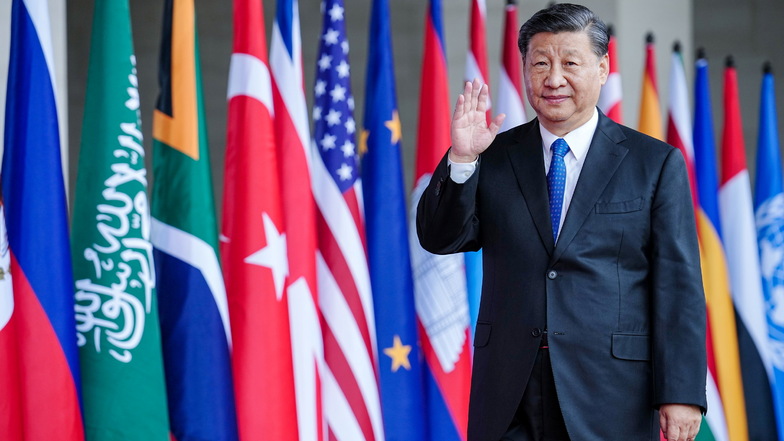 Xi Jinping, Präsident der Volksrepublik China, kommt beim G20-Gipfel an.