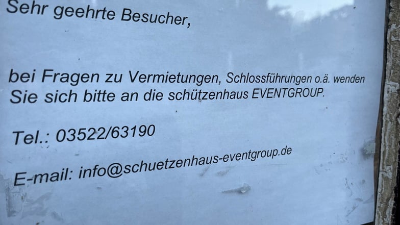 Diese Information finden Besucher derzeit am ehemaligen Büro des Fördervereins.