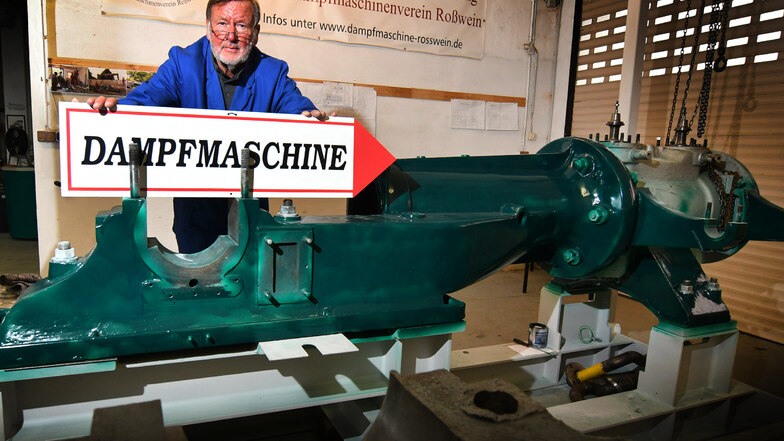 Dieter Kranz kann die Lengenfelder Dampfmaschine inzwischen komplett restauriert präsentieren.