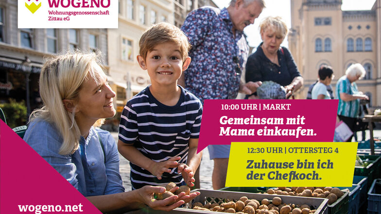 Frische regionale Produkte auf dem Wochenmarkt in Zittau einkaufen.