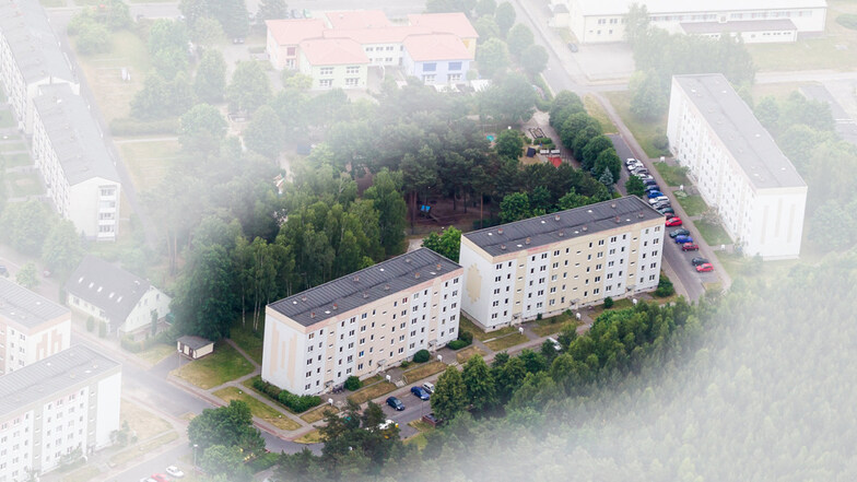 Diese beiden Gebäude gehören zum künftigen „Betreuungszentrum Fritz-Kube-Ring in Bernsdorf“.