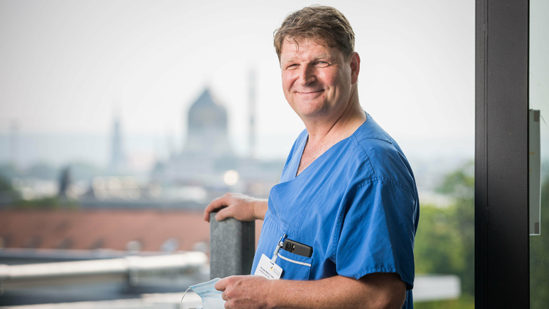 Der Intensivmediziner Mark Frank ist seit 1. Februar Chefarzt der neuen Klinik für Akut- und Notfallmedizin am Städtischen Klinikum Dresden.