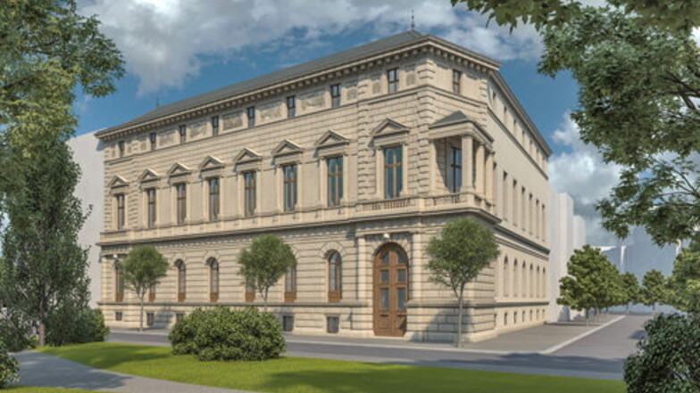 So könnte das Palais Oppenheim aussehen, die Visualisierung stammt von Andreas Hummel, der sich mit seinem Büro Arte4D auf Ansichten historischer Architektur spezialisiert hat.