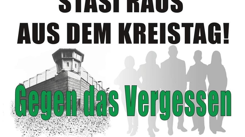 Protestplakat im Meißner Kreistag am Donnerstagabend. 
