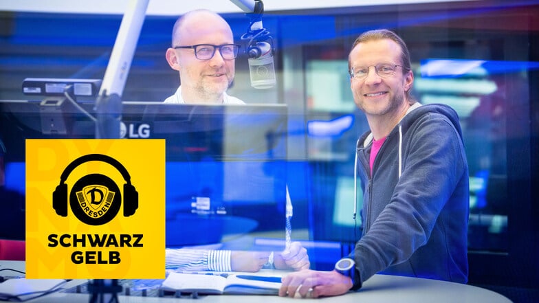 Jens Umbreit (links, Radio Dresden) und Tino Meyer (Sportchef Sächsische.de) haben einen Dynamo-Podcast gestartet.