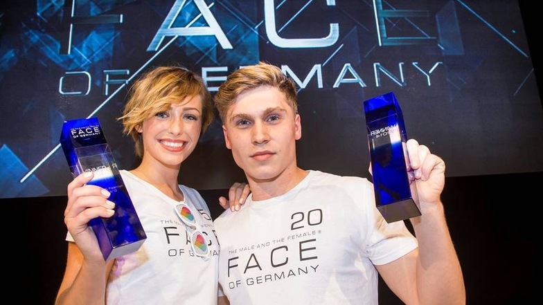 Die Gewinner des 2014er Face-of-Germany-Wettbewerbs: Christina Tissen (19) aus Warendorf und der Berliner Dennis Drews (21).