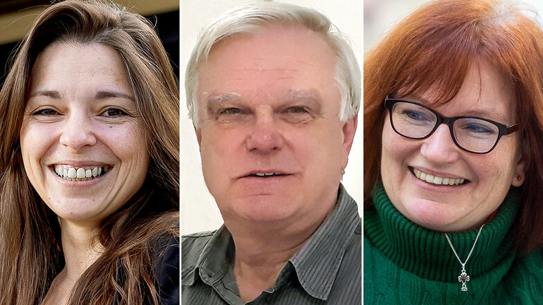 Katrin Hollube (li.), Harry Retz und Daniela Forberg gehören zu den 17 Kandidaten der SPD für den Freitaler Stadtrat.