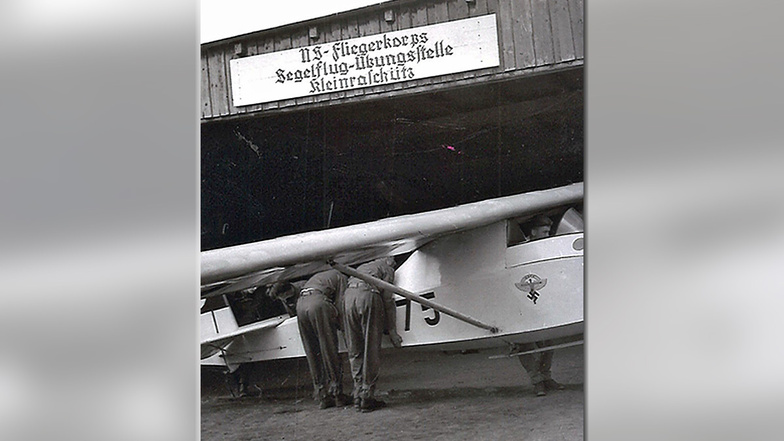 Dieses Foto von 1936 beweist, dass es auf dem Exer in Großenhain eine Segelflug-Übungsstelle gab.