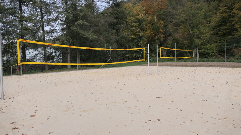 Die Ruhe vor dem Ansturm: Der neue Beachvolleyballplatz.