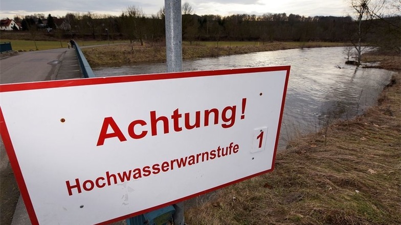 An der Grünen Aue in Roßwein galt Warnstufe 1 für die Mulde.